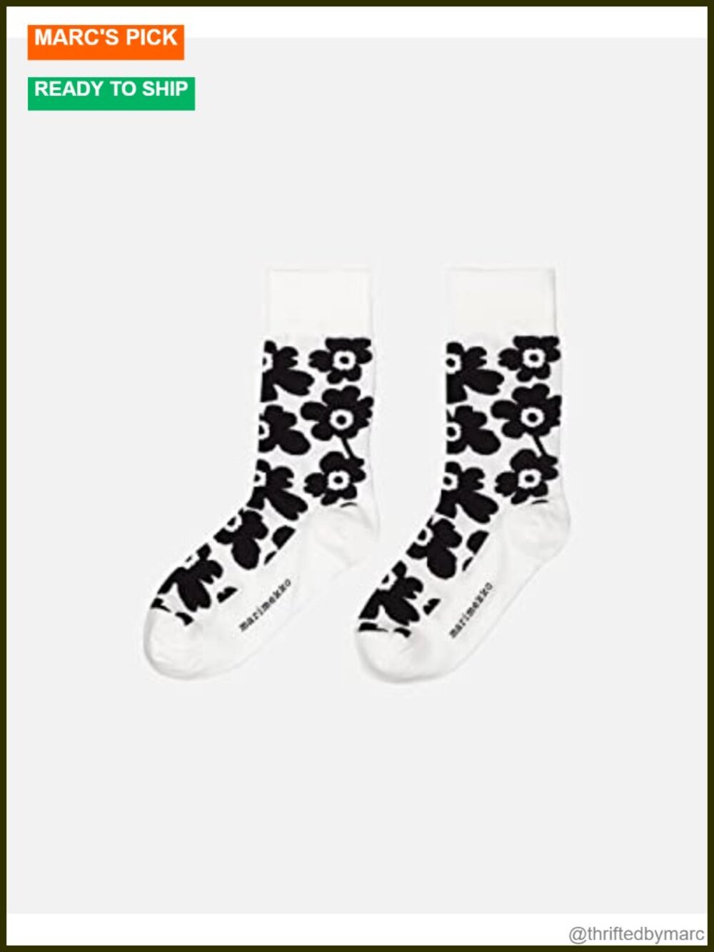 Marimekko Unikko Floral Cotton Blend Socks Unisex One Pair